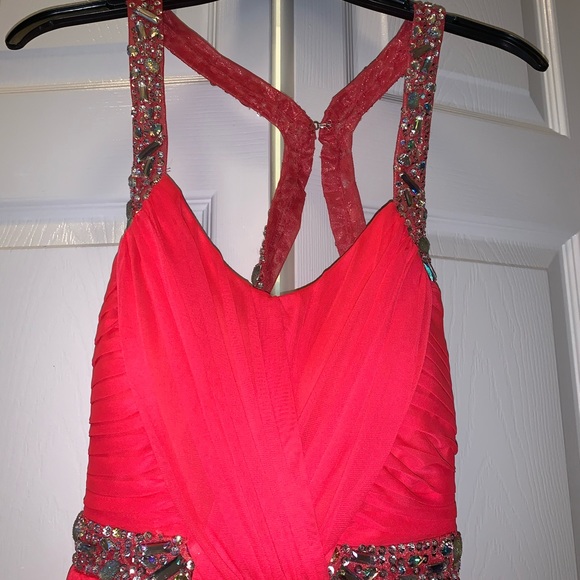 Floor length formal coral dress - Picture 2 of 5